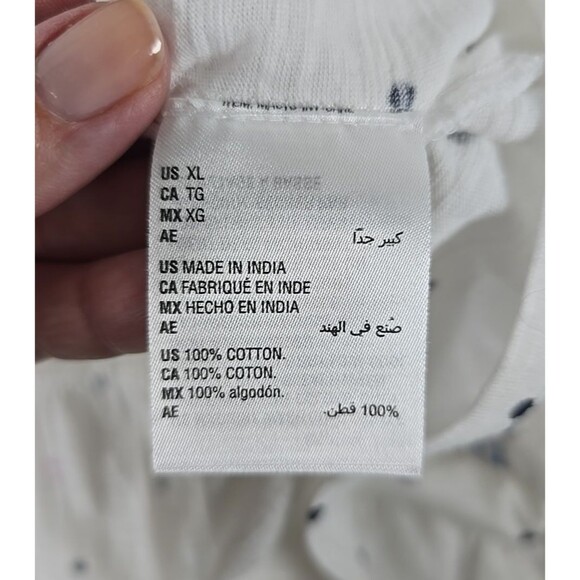 Set of 3 Style & Co Red White Blue Stripe Cap Sleeve Ruffle Hem Cotton Sz XL - Picture 9 of 15